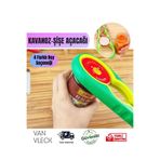 VAN VLECK 4 Boğumlu 8 Kademeli Kavanoz Kapağı Açacağı – Silikon Kaydırmaz Şişe Açacak, Mutfak Yardımcısı