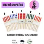Van Vleck Chopstick Çin Çubuğu – Çok Amaçlı Yemek Çubuğu (Sushi, Noodle, Uzak Doğu Mutfağı) - Çok Renkli