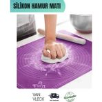 Van Vleck Dikdörtgen Hamur Açma Matı – Kaymaz Tezgah Matı, Ölçülü Silikon Hamur Yoğurma Matı - Çok Renkli