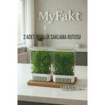 VANCKEY 2li 2900ml Çok Amaçlı Yeşillik Saklama Kabı Kutusu Sebze ve Yeşillik Tazelik Koruyucu Kutu