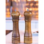 VANCKEY 2'li Set Masterchef Tuz Karabiber Değirmeni Baharat Öğütücü Ceviz Ahşapı 21 Cm