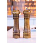 VANCKEY 2'li Set Masterchef Tuz Karabiber Değirmeni Baharat Öğütücü Ceviz Ahşapı 21 Cm