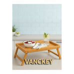 VANCKEY Katlanır Ayaklı Bambu Yatak Keyif Tepsisi Portatif Tepsi Rahle Kitap Standı 40 x 30