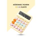 VANCKEY Renkli Hesap Makinesi - 12 Haneli Yuvarlak Tuşlu Sarı Renk Hesap Makinesi - 4 Fonksiyonlu