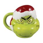 Vandor Dr. Seuss Grinch Noel Baba Şapkası 16 oz. Oyma Seramik Kupa