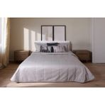 Vanelli Home Gri Çizgi Desenli Kapitoneli Çift Kişilik 260X260 cm Yatak Örtüsü