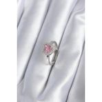 Vanilla Jewelry Çelik Pandora Kalp ciddi ilişki Yüzüğü ( ayarlanabilir) sevgili yüzüğü - Pembe - Standart
