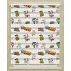 Vanilya Home Çocuk Odası Kral Şakir Ve Arkadaşları Baskılı Zebra Perde - 30 x 30 cm - Renkli