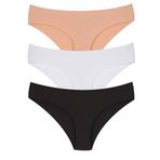 vanilya secret lingerie Kadın Renkli Düşük Bel Dikişsiz Lazer Kesim Külot 3'lü Paket (ASORTİ, M/L)