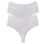 vanilya secret lingerie Tanga Yüksek Bel Toparlayıcı Pamuk 2'Li Paket (BEYAZ, L)