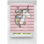 vanilyahome Çocuk Odası - Sevimli Unicorn Baskılı Zebra Perde