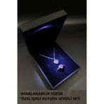 VANİSCE Işıklı Kutuda Kalp Yüzük Ve Kolye Seti Ciddi İlişki Yüzüğü Ayarlanabilir Sevgiliye Hediye