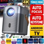 Vankyo H300A AndroidTV 4K Destekli Projeksiyon Cihazı+Auto Focus+Auto Keystone 6GWi-Fi+5.2Bluetooth 240''Yansıtma Gri