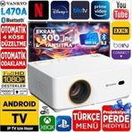 Vankyo Leisure L470A Android TV 1080P Destekli Projeksiyon Cihazı +Auto Focus+Auto Keystone+6G WiFi+5.2 Bluetooth Beyaz