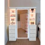 Vanmed Home Vela 170*135*40 % 100 MDF Makyaj Masası Led'li Boy Aynası - Beyaz