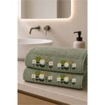 Vannes Home %100 Pamuk Lüks Punch Nakışlı 2'li El ve Yüz Havlusu 50x90 cm