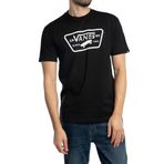 Vans Boydan boya yamalı erkek tişörtü, beyaz/siyah, Siyah, XS