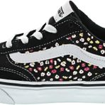 Vans Brooklyn Ls kız çocuk spor ayakkabısı, Süet kanvas siyah çiçek desenli, 36 EU