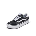 Vans Brooklyn Ls Platform kadın spor ayakkabısı, Süet deri kanvas siyah beyaz, 41 EU