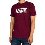 Vans Erkek klasik tişört, Bordo Kırmızısı Marshmallow, S