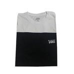 Vans Script Crew Block SS erkek tişörtü, Siyah - Beyaz, M