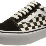 Vans UA OLD SKOOL PLATFORM, Unisex Adults Moda Ayakkabılar, Siyah ((Checkerboard) Blk/Tr Wht HRK1), 36.5 EU