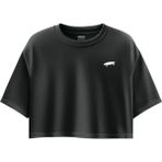 Vans VN000P5QBLK1-W Salton Relax Crop Ss Siyah Yuvarlak Yaka Normal Düz Kadın T-Shirt - XS