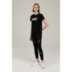 Vans Wm Drop V Ss Crew-B Siyah Kadın Kısa Kol T-Shirt XS