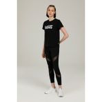 Vans WM DROP V SS CREW-B Siyah Kadın Kısa Kol T-Shirt