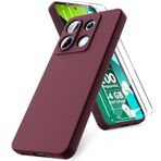 Vansdon Xiaomi Redmi Note 13 Pro 5G / Poco X6 5G ile uyumlu kılıf, 2 koruyucu camlı, yumuşak TPU sıvı silikon kılıf, darbeye dayanıklı kauçuk silikon jel Fall-şarap kırmızısı
