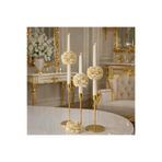 VANTES 3LÜ GOLD DETAYLI ŞAKAYIKLI ŞAMDAN MUM (SADECE MUM)