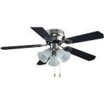 Vanti Ixqr Vanti Home Kcf 284 Dekoratif Tavan Vantilatörü - 42 Inch, 5 Kanatlı, 3 Hız Ayarlı, Nikel Kaplama - Siyah