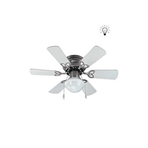 Vanti KCF278 60W 30 inç Ahşap Beyaz 6 Kanatlı Lambalı Avizeli İpli Tavan Vantilatörü