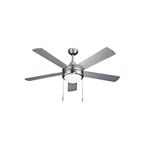 Vanti Kcf288 60w 52'' Gümüş Renk Nikel Kaplama 2xe27 Ampul 5 Kanatlı Tavan Vantilatörü