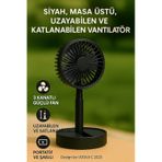 Vantilatör Fan Katlanabilir Sessiz Masaüstü Vantilatör Güçlü Motorlu Usb Şarjlı Soğutucu Fan Blic siyah