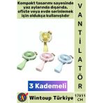 #Vantilatör Kompakt Sessiz Çalışma Kablosuz Usb Şarjlı 3 Kademeli Masa Mini El Fanı Vantilatör