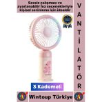 #Vantilatör Kompakt Sessiz Yoğun Üfleme Stantlı 3 Kademeli Şarjlı Mini El Masa Üstü Fanı Vantilatör