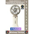 #Vantilatör Kompakt Sessiz Yoğun Üflemeli 6 Kademeli Şarjlı Turbo Mini Masa Üstü El Fanı Vantilatör