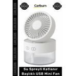#Vantilatör Masaüstü Şarjlı Portatif Hava Soğutucu Işıklı Su Spreyli Katlanır Başlıklı USB Mini Fan