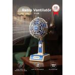Vantilatör Retro Tasarımlı Masaüstü Mini Usb Şarjlı Fan F49 Mavi