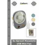 #Vantilatör Şarjlı Taşınabilir Portatif 3 Kademeli Nemlendirici Su Spreyli Masaüstü USB Mini Fan