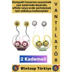 #Vantilatör Sessiz Çalışma Kablosuz Taşınabilir Usb Şarjlı 2 Kademeli Şık El Boyun Fanı Vantilatör