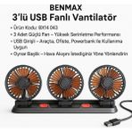 vantilatör üç fanlı usb çıkışlı - Çok Renkli