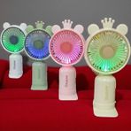 Vantilatör Usb Şarjlı Mini Fan Taşınabilir Işıklı Yeşil 2 Kademeli Vantilatörü