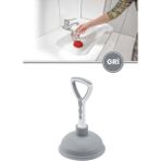 Vantuz Lavabo Pompası, Lavabo Küvet Gideri Tıkanık Açıcı El Pompası 11CM - Gri