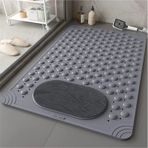 Vantuzlu Banyo Ve Duş Kaydırmazı Dikdörtgen,duşa Kabin Küvet İçi Vantuzlu Banyo Paspası 36 X 69,5 Cm Gri