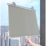 Vantuzlu Karartma Perdeleri %90 UV Dayanıklı Pencere Gölgeliği Matkapsız Güneşlik Gri Stor Perde Işık Engelleme ve Gizlilik için 65x160 cm (26x63 inç)
