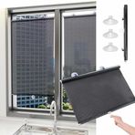 Vantuzlu Karartma Stor Perde, Taşınabilir Geri Çekilebilir Güneşlik, 40/45/50/58/68 cm, Araba Pencereleri İçin Gizlilik Perdeleri, Yatak Odası İçin Yalıtımlı Panjur, Siyah-68x125 cm/27x49 inç