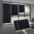 Vantuzlu Karartma Stor Perde, Yaylı Geri Çekilebilir Yalıtım Kumaşları, Çok Fonksiyonlu Taşınabilir Stor Perde, 45/50/58/68/75/80cm, Gizlilik Perdeleri, Siyah-45x100 cm/18x39in