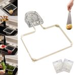 Vantuzlu Lavabo Süzgeci Mutfak Drenaj Filtre Sepeti Fileli 100 Tek Kullanımlık Filtre Torbası Mutfak Evyesi için Katlanabilir Lavabo Tahliye Rafı Atık Çöp Filtresi Tutucu